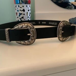 Italian leather double belt!